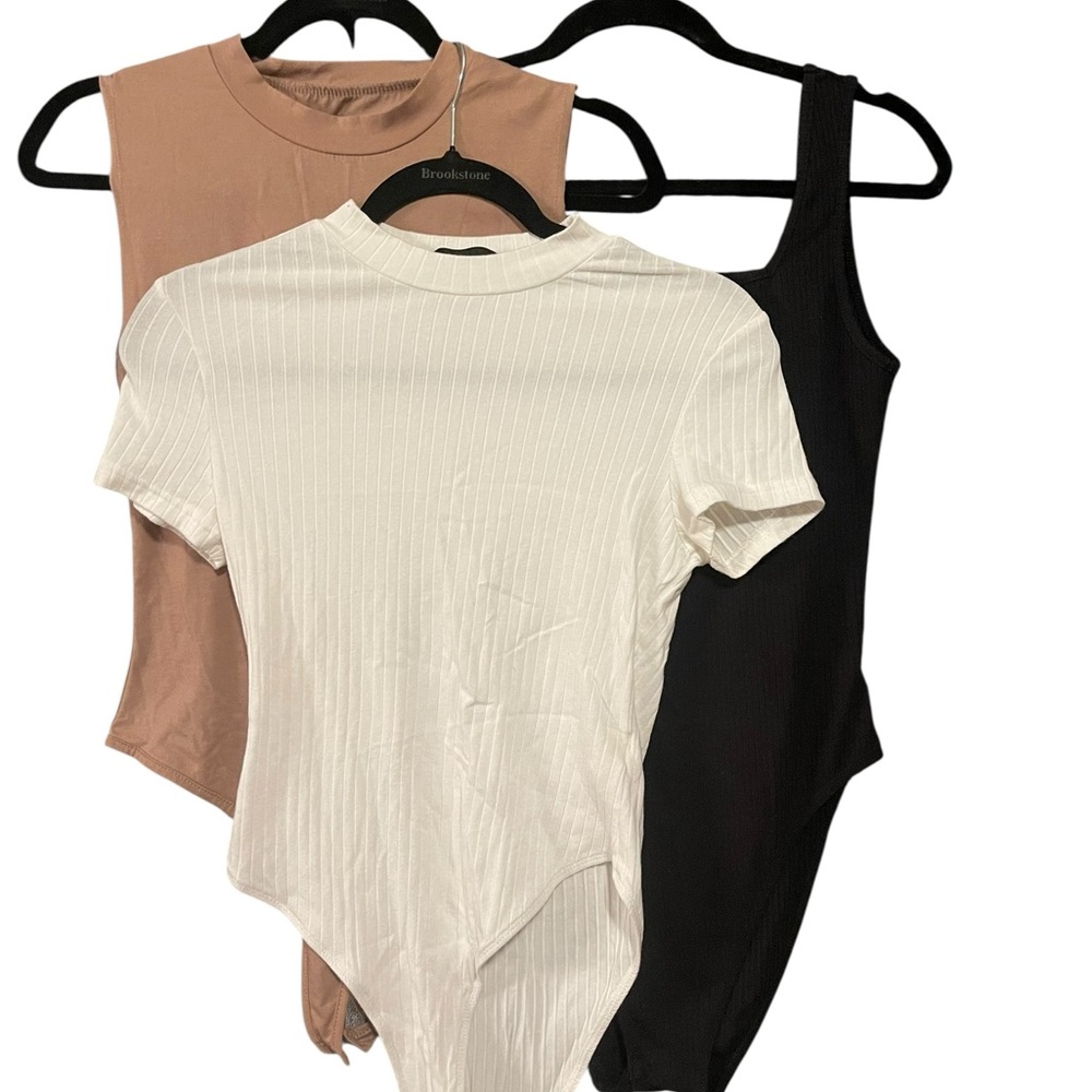 Bodysuit Trio - Black, White, Brown - Picture 6 of 6